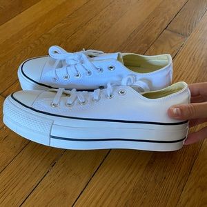 New in box white platform converse